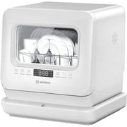 Moosoo Countertop Dishwasher, Portable Dishwasher Cleaner with 7.5 L Separated Water Tank and Air-Dry Function, White