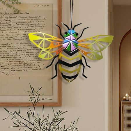 

CheAAlet Solar-powered Bee Wall Decor Light Garden Outdoor Solar Bee Pendant Waterproof Solar Bee Night Light European Style Solar Insect Decor Gift