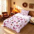 thumbnail image 3 of Homewish Halloween Cute Ghost Pumpkin Twin Sheets for Girls, Bow Spider Web Bedding, Light Pink Hot Pink, 3-Piece (1 Flat Sheet, 1 Fitted Sheet and 1 Pillowcase), 3 of 6