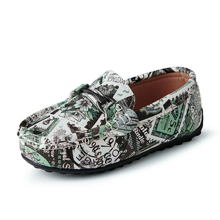 

Lopsie Boy s Soft Suede Leather Slip-on Oxford Flats Comfort Loafer Boat Dress Shoes