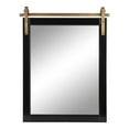 thumbnail image 6 of Kate and Laurel Skylan Modern Glam Decorative Wood Framed Wall Mirror, 24 x 31, Glossy Black and Antique Gold, Barn Door-Inspired Transitional Hanging Mirror for Bathroom or Living Room Uses, 6 of 8
