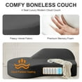 thumbnail image 2 of FocalSweet 91" Comfy Sofa 3 Seater Curved Couch with Deep Seat for Living Room, Plush Chenille, Gray, 2 of 10