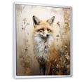 thumbnail image 2 of Designart "Fox Portrait In Minimalist Forest Setting I" Animals Fox Floater Framed Wall Art Living Room, 2 of 5