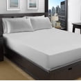 thumbnail image 4 of Violet Linen Premium Ultimate Percale, Luxury Ultra Soft Brushed Polyester Cotton, Extra Soft and Comfortable, Silver, Twin, Luxurious, Fitted Sheet, 4 of 8