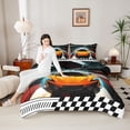 thumbnail image 4 of Homewish Racing Car Bedding Comforter Set 2pcs for Female Men Women,Geometric Plaid Grid Twin Comforter Sets Microfiber,Extreme Sport Breathable Bedding Set,Luxury Bedroom Decor,Reversible, 4 of 8