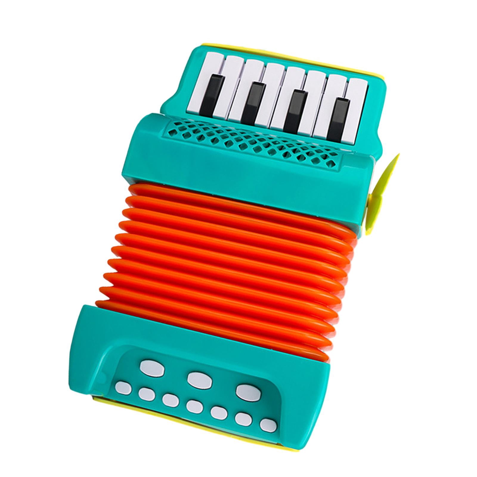 LeeQinersw 10 Keys 8 Bass Piano Accordion Educational Toys Early Childhood Development Kids Green