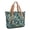Halloween Skeleton Coffin Teal Pattern, variant on Halloween Witch Cauldron Spell Book Large Tote Bag for Women, Polyester Roomy Shoulder Bag with Pockets and Zipper, Water Resistant Gifts Ideas for Christmas Birthday