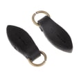 thumbnail image 4 of 2 tiradores de cremallera de cuero sintético con forma de hoja, de repuesto, para reparación de ropa. Negro, 4 of 7