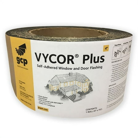 Grace Vycor Plus Self-Adhered Flashing Tape - 4" x 75'