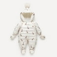thumbnail image 2 of RXMEKW Combinaison à Capuche Isolée avec Double Fermeture Éclair pour Bébés 0-24M Imprimé Girafe Blanc, 2 of 9