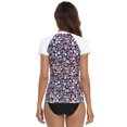 thumbnail image 4 of LRD Women's Short Sleeve Rash Guard Shirts UPF 50 Swim Shirt Dark Ditsy Floral - S, 4 of 6