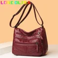 thumbnail image 4 of Carteras y bolsos de lujo de cuero suave vintage 2024 Diseño de bolso de mujer de alta calidad Bolsos de hombro cruzados para mujer con múltiples bolsillos, 4 of 5