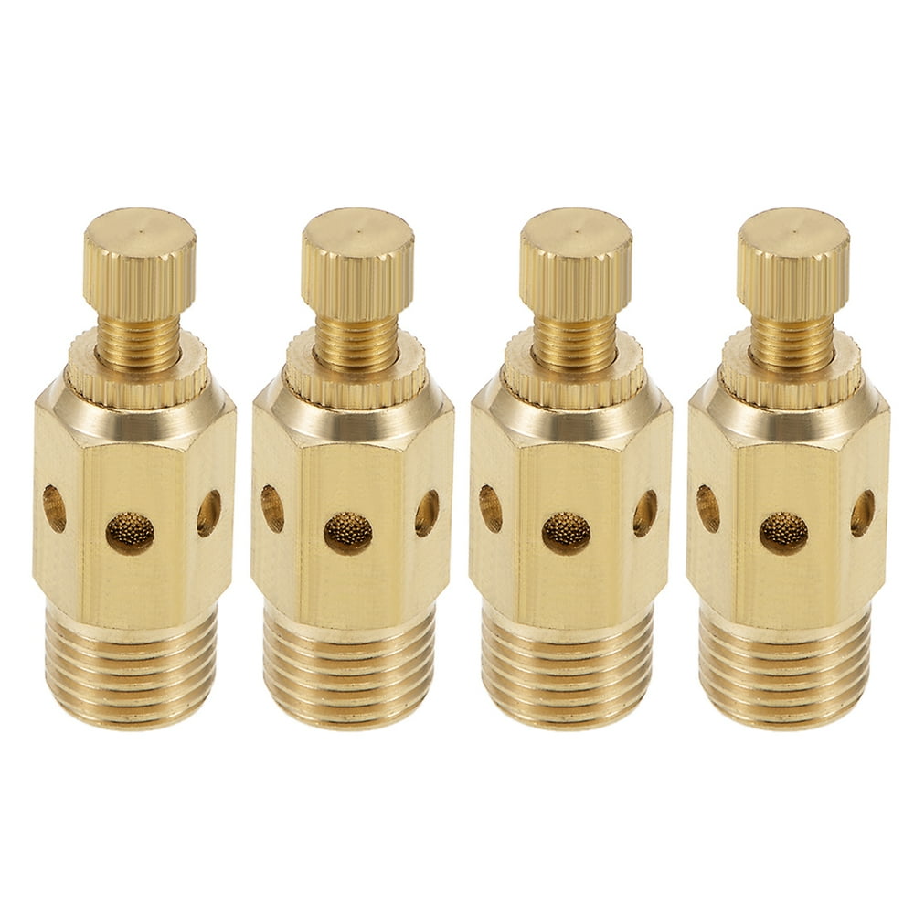 4Pcs Top Adjustable Pneumatic Air Exhaust Silencer Muffler Copper 1/4