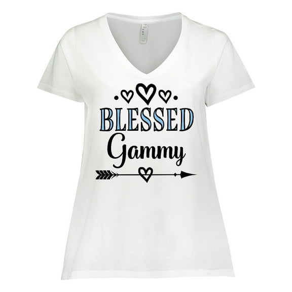 Inktastic Blessed Gammy Gift Women's Plus Size V-Neck T-Shirt