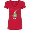 thumbnail image 3 of Inktastic Christmas Tree Women's V-Neck T-Shirt, 3 of 5