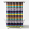 thumbnail image 5 of Lush Décor Boho Stripe Turquoise/ Tangerine Shower Curtain, 72" x 72", 5 of 9