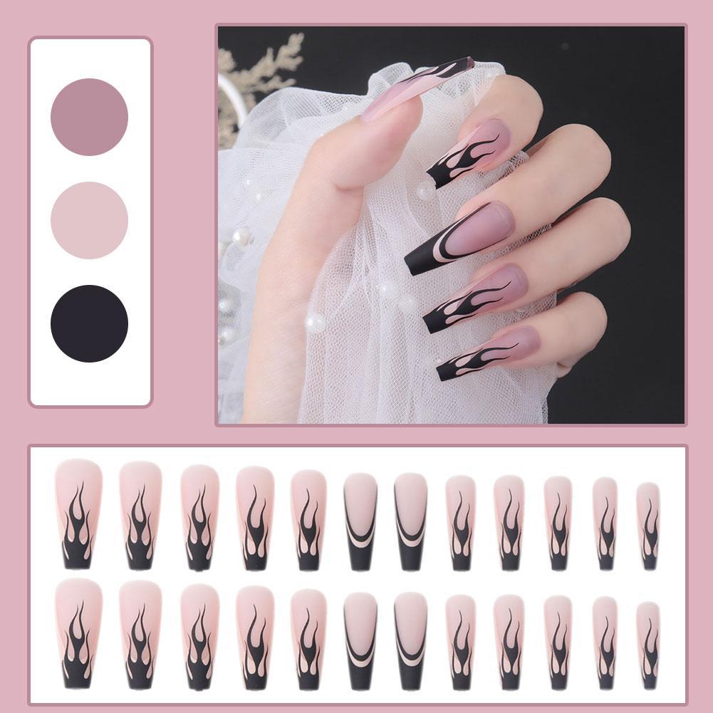 Black Flame French Ballet Female Butterfly Ballet False Nails B3Y0 R7D6