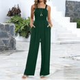 thumbnail image 2 of Women's Square Neck Wide Leg Jumpsuit with Pockets Sleeveless Casual Summer Outfit, 2 of 5