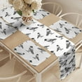 thumbnail image 2 of Ambesonne Black Crow Table Runner & Placemats, Sketchy Monochrome Bird, Placemat 4 pcs + Runner 14"x90", Charcoal Grey Grey, 2 of 2