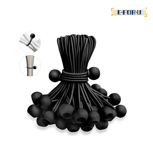 Ball Bungee Cords, Heavy Duty UV Resistant Elastic Strap, 50 Pack