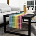 thumbnail image 5 of Colorful Gradient Plaid Cotton Linen Table Runner 13 x 70 inch Ombre Abstract Modern Check Non-slip Rectangular Dining Table Decor for Wedding Party Holiday Dinner, 5 of 8