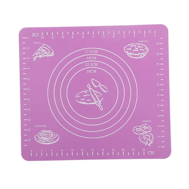 Tapete de silicona para repostería de 29 x 26 cm, tapete para hornear con tapete para fondant de medición, tapete para mostrador Púrpura