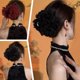thumbnail image 2 of Pinza para el pelo con flor de tul y lentejuelas de peonía (2024): realza el volumen del cabello, diseño de calavera alta, ligera y portátil., 2 of 5