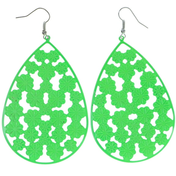 Mi Amore Flower Dangle-Earrings Green