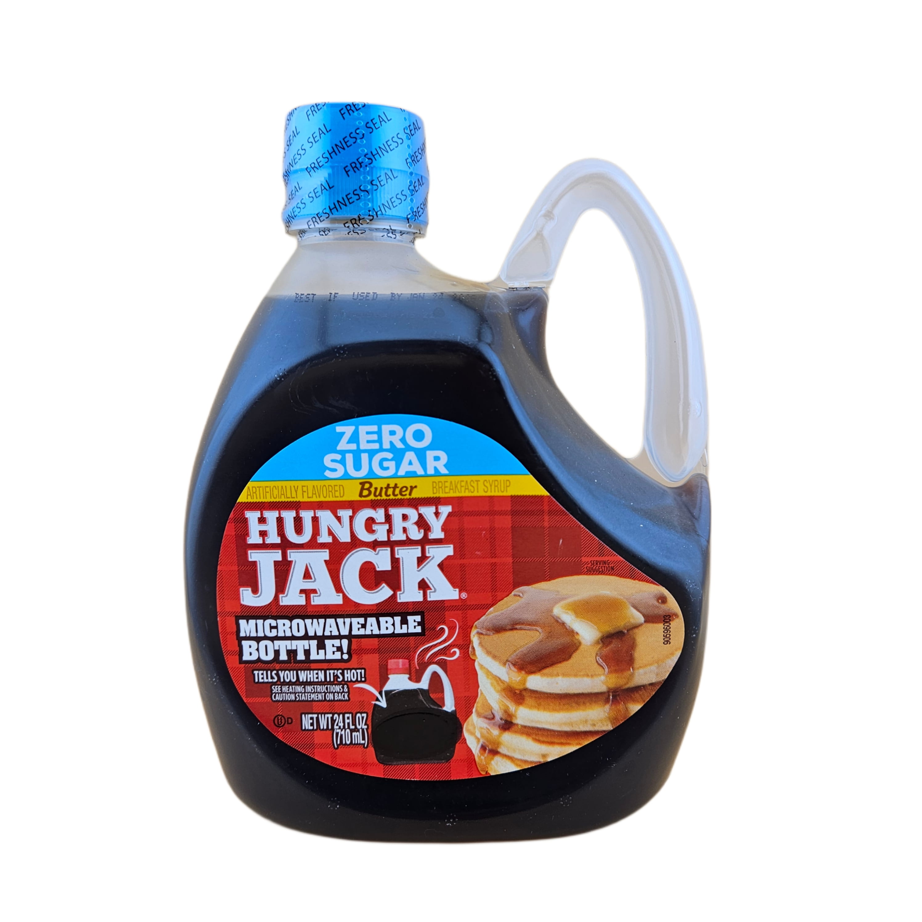 Hungry Jack Sugar Free Pancake Syrup, Butter Flavored, 27.6 oz (2 pack) and 8in Silicone Spatula (Color Varies)
