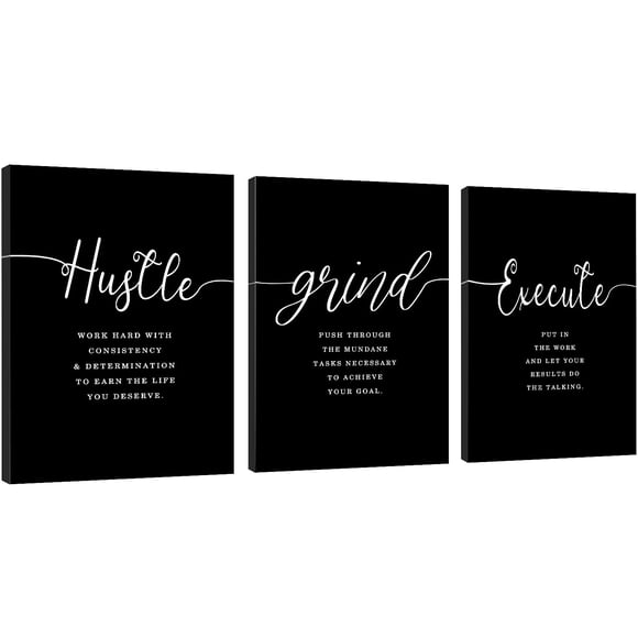 Lienzo para pared con diseño de Ephany, decoración de oficina, Hustle Quotes Grind
