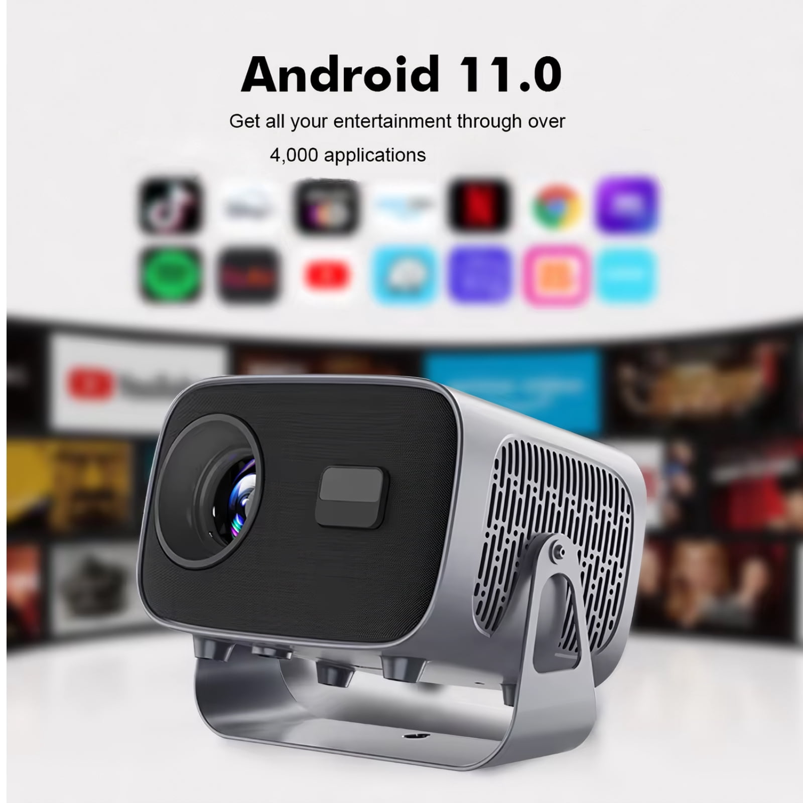Golden Projector with WiFi and Bluetooth, Projector 1080P, Portable Projector, Auto Focus Keystone