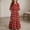 Red, variant on ITSAME Girls A-Line Dress Crew Neck 3/4 Sleeve Flowy Ruffle Summer Casual Fashion Printed Dress Navy Size 14