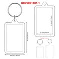thumbnail image 2 of Cateissary 10 Uds marco de fotos llavero en blanco colgante recuerdo broche decorativo creativo calado DIY regalo rectángulo transparente Artesanía 5.2*3.4 cm Cateissary HA073914-01, 2 of 6