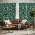 thumbnail image 2 of Ambesonne Floral Window Curtains, Ornamental Plants Leaves, Each 28" W x 63" L, Hunter Green Multicolor, 2 of 5