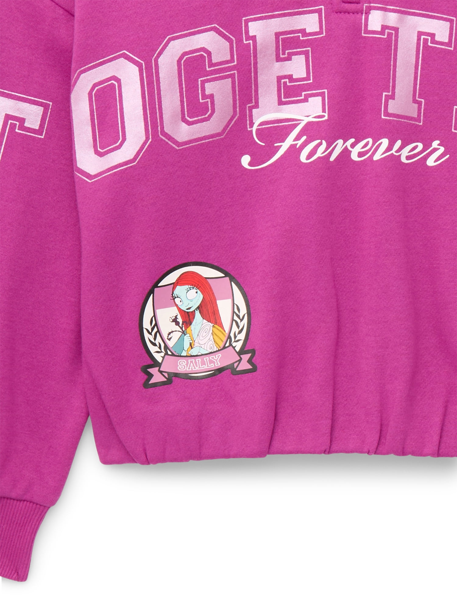 Disney Nightmare Before Christmas Girls Quarter Zip Fleece Sweatshirt, Sizes 4-16