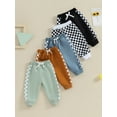 thumbnail image 6 of Toddler Baby Boy Sweatpants Checkerboard Patchwork Elastic Jogger Pants Casual Trousers, 6 of 7