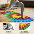 thumbnail image 4 of Colorful Rainbow Tie Dye Spiral Pattern Hot Yoga Mat Towel Non Slip for Hot Yoga - Quick-Drying Yoga Mat Cover with 4 Corner Pockets with Travel Bag - Hot Yoga Towel Non Slip 70"x26", 4 of 6