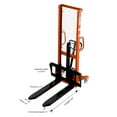 thumbnail image 3 of Tory Carrier  63" Max Lift Fixed Legs Manual Stacker 2200lb Load Cap. Hand Stacker Forklift Orange, 3 of 9