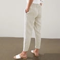 thumbnail image 5 of Casual Pants for Women Drawstring Side Button Straight Leg Summer Pants with Pockets, 5 of 5