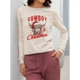 thumbnail image 2 of Cowboy Christmas Bull Holiday Women's Long Sleeve, 2 of 4