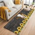 thumbnail image 2 of Runner Rugs 2x6 Ft, Farmhouse Cow Non Slip Area Rugs for Kitchen Bedroom Entryway, Vintage Country Sunflower Botanical Black Washable Carpet Runner Rug Floor Mats for Bedroom Home Decor, 2 of 9