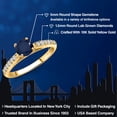 thumbnail image 2 of Gem Stone King 10K Yellow Gold Blue Sapphire and Lab Grown Diamond Engagement Ring for Women | 0.78 Cttw | Round 5MM | Gemstone September Birthstone | Size 7, 2 of 6
