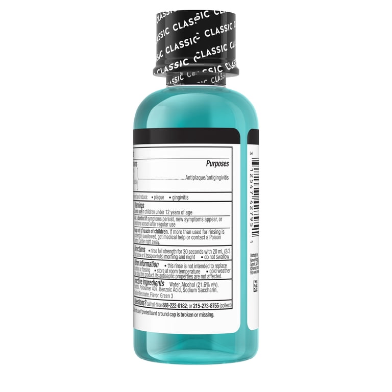 Listerine Cool Mint Antiseptic Mouthwash for Bad Breath, 3.2 oz