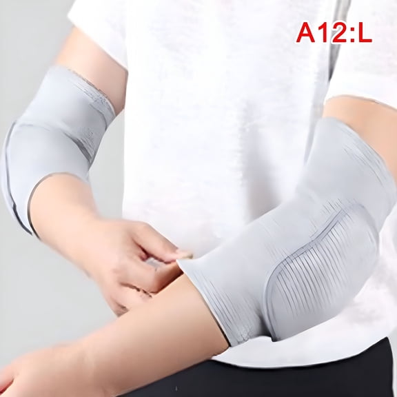 TELOLY 2PCS Elastic Elbow Pads Thickened Sponge Elbow Knee Protectors Guard Basketball Volleyball Sport Arm Sleeve Pad Adults Children