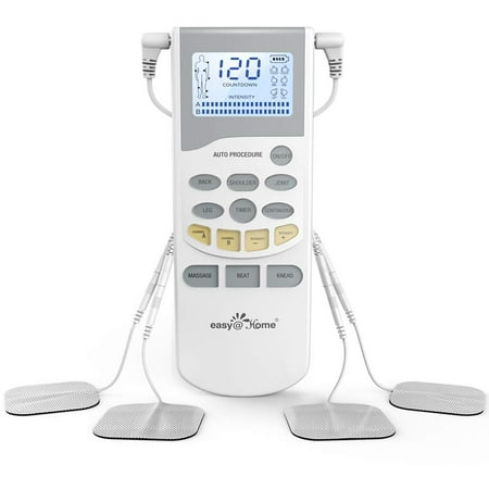 Easy@Home Professional Grade TENS Unit Electronic Pulse Massager EHE012PRO - Backlit LCD Display, Professional Grade Powerful Pulse Intensity and Rechargeable Battery -OTC Home