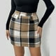 thumbnail image 1 of TaTaai Womens Casual Check Print High Waist Tight Pencil Skirt with Button Decor Fake Pockets Zipper Closure Fashion Slim Fit Skirt for Daily Work Wear Gift, 1 of 9