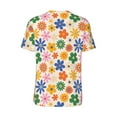 thumbnail image 2 of Daiia Groovy Daisy Flowers Mens Baseball Jersey Button Down Shirts Short Sleeve Sports Uniforms-Large, 2 of 9