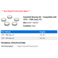 thumbnail image 2 of Camshaft Bearing Set - Compatible with 1974 - 1988 Jeep J10 1975 1976 1977 1978 1979 1980 1981 1982 1983 1984 1985 1986 1987, 2 of 2