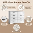 thumbnail image 5 of Lofka Dresser for Bedroom with 8 Drawers, Wooden Chest  with Metal Handle for Living Room, White, 5 of 10