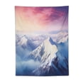 thumbnail image 5 of Chilfamy  Europe Tapestry, Mountain Peak Snowy Winter Colorful Sky Sunbeams Adventure Austria, Wall Hanging for Bedroom Living Room Dorm,30x40 Inch, Coral Night, 5 of 7